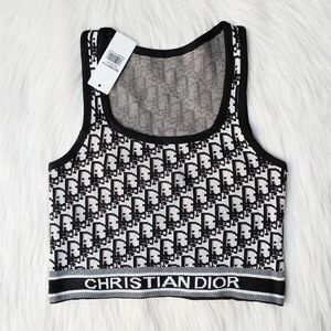 Christian Dior (?) Cropped Woven Tank Top, S/M    s m osfm os